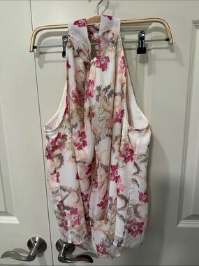 LOFT Pink Floral Halter Tank